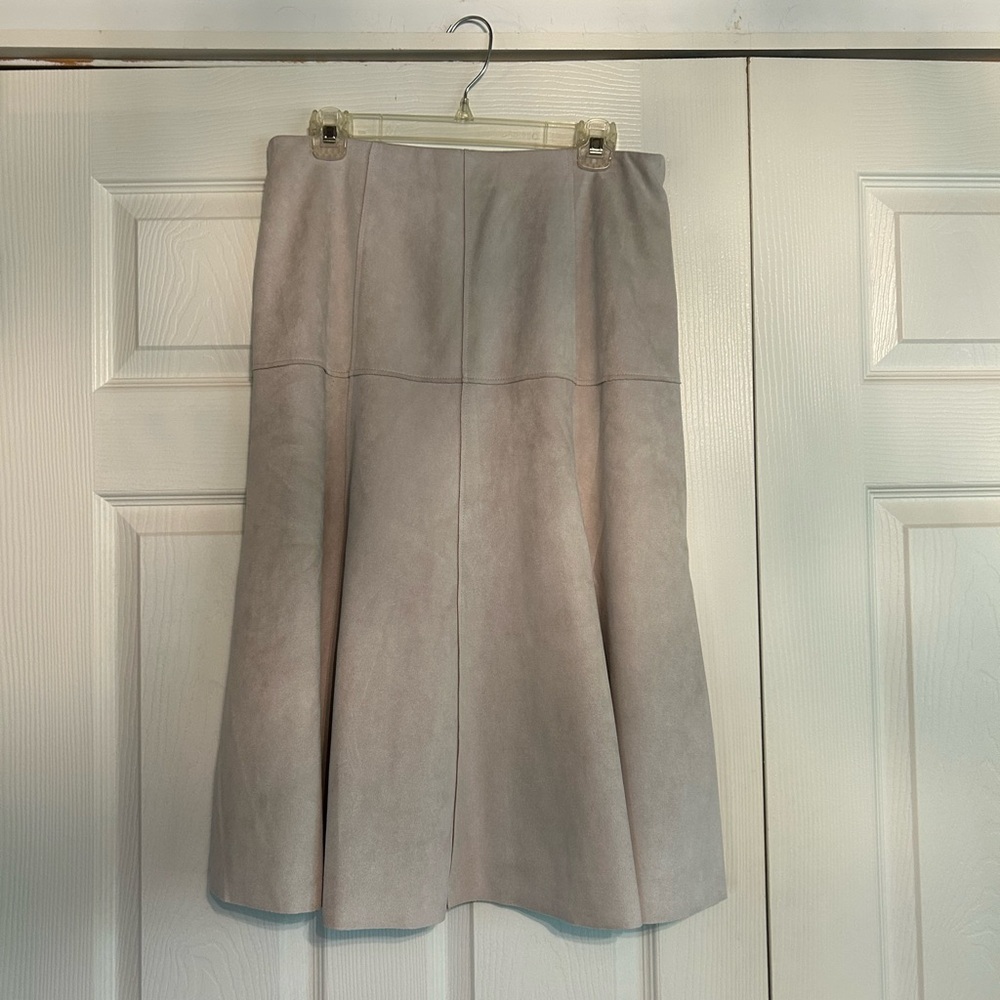 ANTONIO MELANI Soft Cream Suede A-Line Skirt